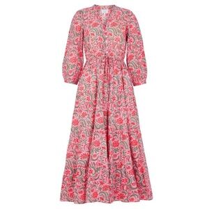 Elegant Floral Long Sleeve Maxi Dress